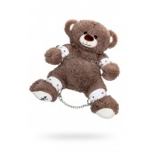 Бондажный набор: бурый мишка с белыми оковами и наручниками - Pecado - купить с доставкой в Новом Уренгое