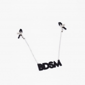 Зажимы на соски с кожаной подвеской BDSM - Crazy Handmade - купить с доставкой в Новом Уренгое