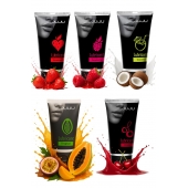 Набор из 5 съедобных лубрикантов JUJU (клубника, малина, тропические фрукты, вишня, кокос) - JuJu - купить с доставкой в Новом Уренгое