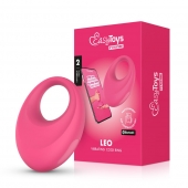 Розовое интерактивное эрекционное виброкольцо Leo - Easy toys - в Новом Уренгое купить с доставкой