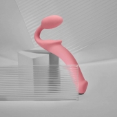 Розовый безремневой страпон Strap-on-me Semi-Realistic Bendable Strap-On size S - Strap-on-me - купить с доставкой в Новом Уренгое