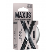 Черные утолщенные презервативы MAXUS Extra Strong с железным кейсом - 3 шт. - Maxus - купить с доставкой в Новом Уренгое