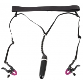Женские вибростринги с зажимами для половых губ Spreader String with Vibrator - Orion - купить с доставкой в Новом Уренгое