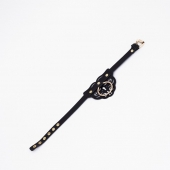 Черный чокер с клепками и золотистой фурнитурой - Crazy Handmade - купить с доставкой в Новом Уренгое