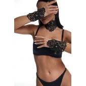 Фигурный набор для БДСМ-игр с узорами и золотистой фурнитурой - Crazy Handmade - купить с доставкой в Новом Уренгое