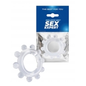 Прозрачное эрекционное кольцо со стимулирующими шариками - Sex Expert - в Новом Уренгое купить с доставкой