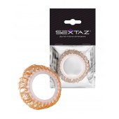 Эрекционное кольцо с бежевыми «ресничками» - Sextaz - в Новом Уренгое купить с доставкой