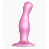 Розовая насадка Strap-On-Me Dildo Plug Curvy size M - Strap-on-me - купить с доставкой в Новом Уренгое