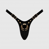 Черный пояс для фиксации насадок Strap-On-Me Leatherette Harness Fabulous - Strap-on-me - купить с доставкой в Новом Уренгое