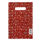 Красный подарочный новогодний пакет с вырубной ручкой (20х30 см) - Сима-Ленд - купить с доставкой в Новом Уренгое