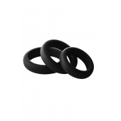 Набор из 3 черных эрекционных колец Smooth Silicone Cockring Pack - Dream Toys - в Новом Уренгое купить с доставкой