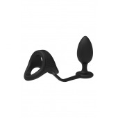 Черное эрекционное кольцо с анальной пробкой Cockstrap With Anal Plug - Dream Toys - в Новом Уренгое купить с доставкой