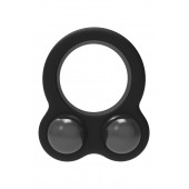 Черное эрекционное кольцо с утяжелителями Cockring Dual Weight - Dream Toys - в Новом Уренгое купить с доставкой