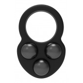 Черное эрекционное кольцо с утяжелителями - Dream Toys - в Новом Уренгое купить с доставкой