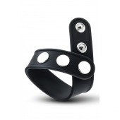 Черное эрекционное кольцо на кнопках - Blush Novelties - в Новом Уренгое купить с доставкой