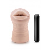 Телесный мастурбатор-ротик Nicole Vibrating Masturbator - Blush Novelties - в Новом Уренгое купить с доставкой