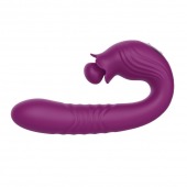 Фиолетовый вибратор Selove Campanula с вращающимся стимулятором клитора - 18,2 см. - Selove