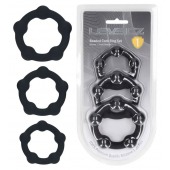 Набор из 3 эрекционных колец Beaded Silicone Cockring Set - Shots Media BV - в Новом Уренгое купить с доставкой