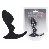 Черная анальная пробка для массажа простаты Double Ripple Silicone Prostate Massager - Shots Media BV - в Новом Уренгое купить с доставкой