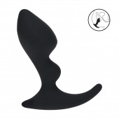 Черная анальная пробка для массажа простаты Double Ripple Silicone Prostate Massager - Shots Media BV - в Новом Уренгое купить с доставкой
