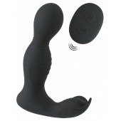 Черная анальная пробка с вибрацией, вращением и пультом ДУ RC Butt Plug with 2 Functions - Orion - в Новом Уренгое купить с доставкой