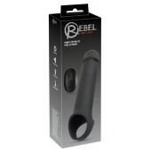 Черная вибронасадка для пениса с хомутом для мошонки и пультом ДУ Remote Controlled Penis Extension - Orion - в Новом Уренгое купить с доставкой