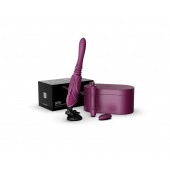 Фиолетовая секс-машина с функцией нагрева, насадками и присоской Sesh - Zalo - купить с доставкой в Новом Уренгое