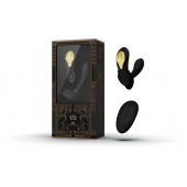 Черный вибромассажёр в трусики Aya с насадкой и пультом ДУ - Zalo