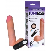 Фаллическая насадка Харнесс UNICOCK 6  с вибрацией - 18 см. - LOVETOY (А-Полимер) - купить с доставкой в Новом Уренгое