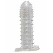 Гелевая прозрачная насадка c шипами - 12 см. - Toyfa Basic - в Новом Уренгое купить с доставкой