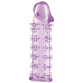 Гелевая фиолетовая насадка на фаллос с шипами - 12 см. - Toyfa Basic - в Новом Уренгое купить с доставкой