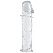 Гладкая прозрачная насадка с усиками под головкой - 12,5 см. - Toyfa Basic - в Новом Уренгое купить с доставкой