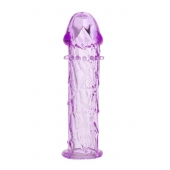 Гладкая фиолетовая насадка с усиками под головкой - 12,5 см. - Toyfa Basic - в Новом Уренгое купить с доставкой