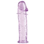 Гладкая фиолетовая насадка с усиками под головкой - 12,5 см. - Toyfa Basic - в Новом Уренгое купить с доставкой