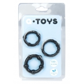 Набор из 3 чёрных эрекционных колец A-toys - A-toys - в Новом Уренгое купить с доставкой