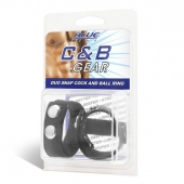 Утяжка на пенис с клёпками Duo Snap Cock And Ball Ring - BlueLine - купить с доставкой в Новом Уренгое