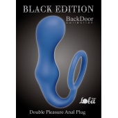 Синее эрекционное кольцо с анальной пробкой Double Pleasure Anal Plug - Lola Games - в Новом Уренгое купить с доставкой