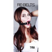 Чёрный кожаный чокер-кляп Tyra Black - Rebelts - купить с доставкой в Новом Уренгое