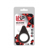 Чёрное эрекционное кольцо LIT-UP SILICONE STIMU RING 1 BLACK - Dream Toys - в Новом Уренгое купить с доставкой