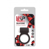 Чёрное эрекционное виброкольцо LIT-UP SILICONE STIMU RING 3 BLACK - Dream Toys - в Новом Уренгое купить с доставкой