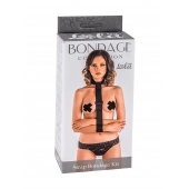Ошейник с длинной лентой и наручниками Strap Bondage Kit Plus Size - Lola Games - купить с доставкой в Новом Уренгое