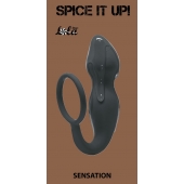 Серое эрекционное кольцо Sensation с анальным стимулятором - Lola Games - в Новом Уренгое купить с доставкой