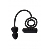 Чёрное эрекционное кольцо с вибропулькой и анальным хвостом - Erotist Adult Toys - в Новом Уренгое купить с доставкой
