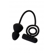 Чёрное эрекционное кольцо с вибростимулятором и анальным хвостом - Erotist Adult Toys - в Новом Уренгое купить с доставкой