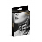 Чёрный тройной чокер с большим кольцом - Bijoux Pour Toi - купить с доставкой в Новом Уренгое