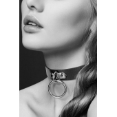Узенький ошейник из полиуретана с кольцом - Bijoux Pour Toi - купить с доставкой в Новом Уренгое