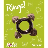Чёрное эрекционное кольцо Rings Screw - Lola Games - в Новом Уренгое купить с доставкой