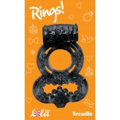 Чёрное эрекционное кольцо Rings Treadle с подхватом - Lola Games - в Новом Уренгое купить с доставкой