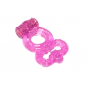 Розовое эрекционное кольцо Rings Treadle с подхватом - Lola Games - в Новом Уренгое купить с доставкой