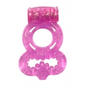 Розовое эрекционное кольцо Rings Treadle с подхватом - Lola Games - в Новом Уренгое купить с доставкой